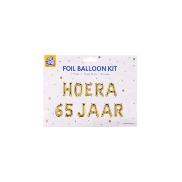 Folieballonnenset Hoera 65 jaar